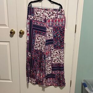 Patchwork Floral Wide Leg Pants